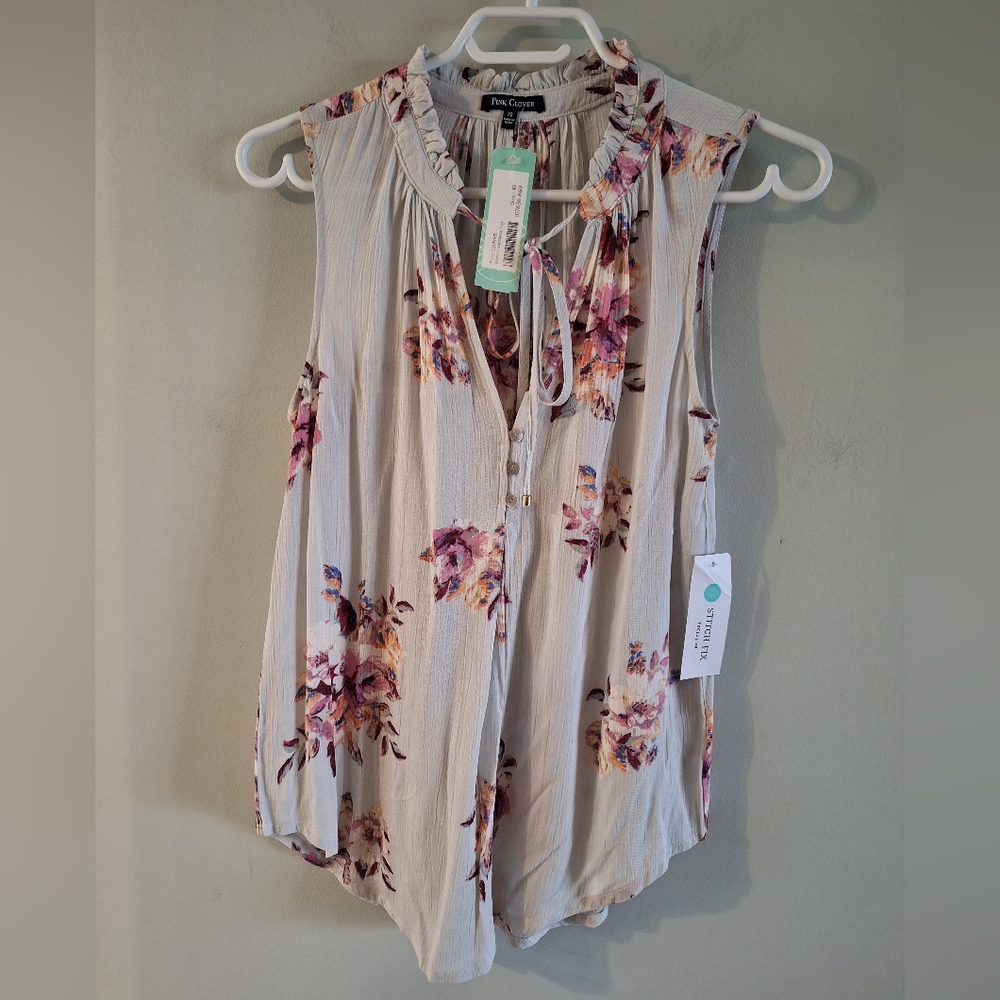Pink Clover Mahalo Tie-Neck Top XS